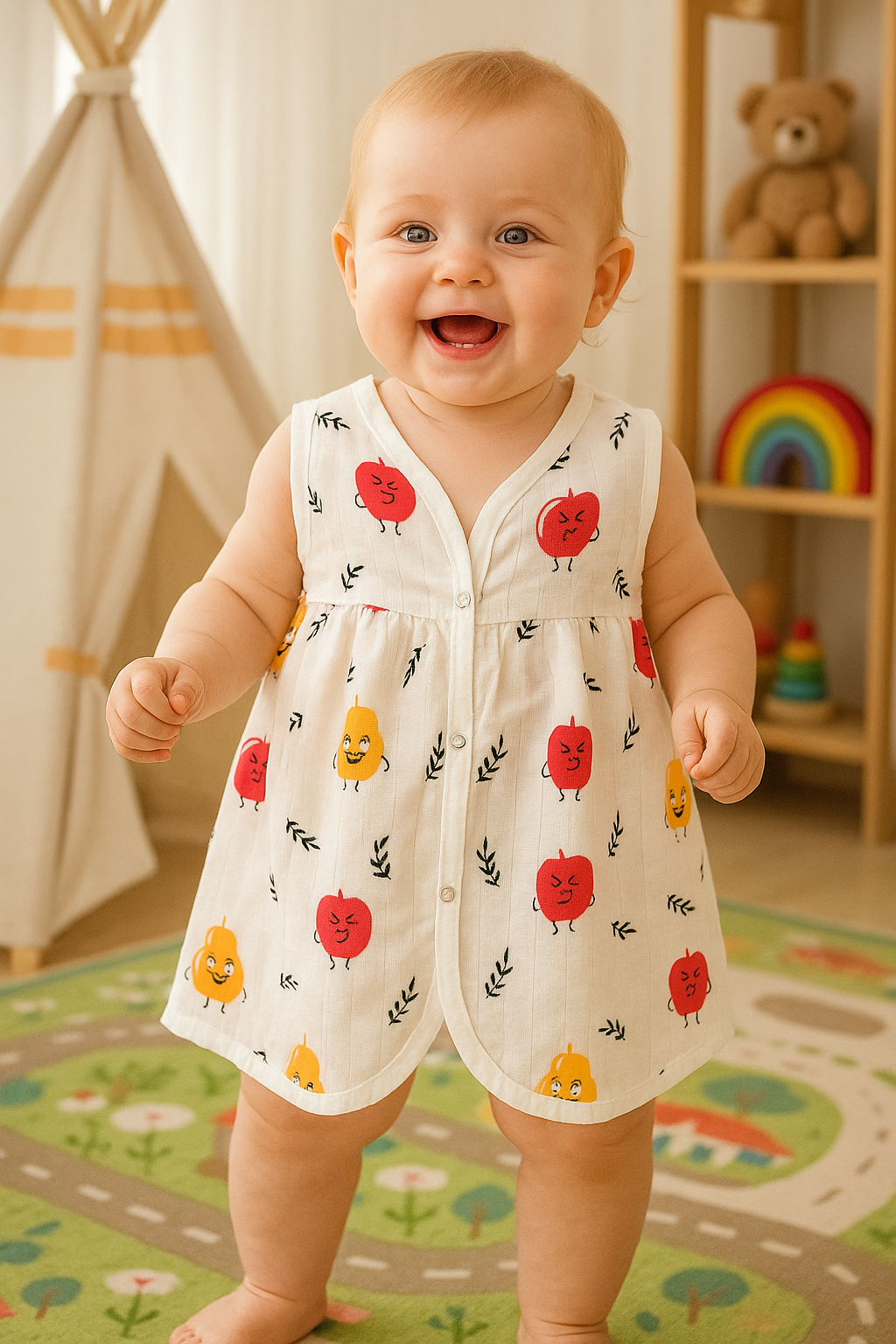 Muslin Frock - Tomato