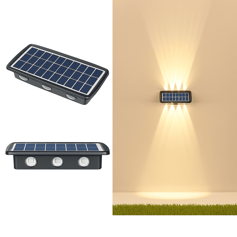 Warm White 66 Solar Wall Washer Up Down Light Way Warm White 66 Solar Wall Washer Up Down Light Way