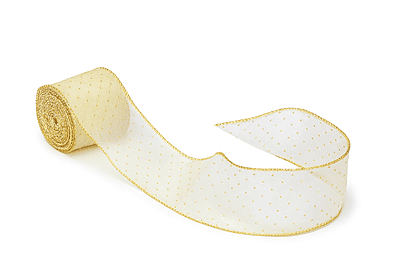 Sheer Ribbon with Gold Dots & Gold Edges