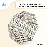 Check design Color Tube Straight Umbrella (6pcs Pack) Check design Color Tube Straight Umbrella (6pcs Pack)