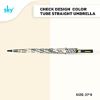 Check design Color Tube Straight Umbrella (6pcs Pack) Check design Color Tube Straight Umbrella (6pcs Pack)