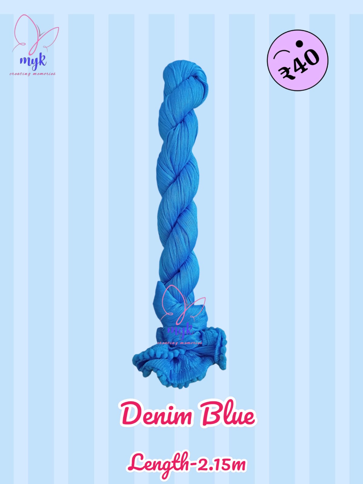 Daily Wear Net Chiffon Dupatta-Denim Blue