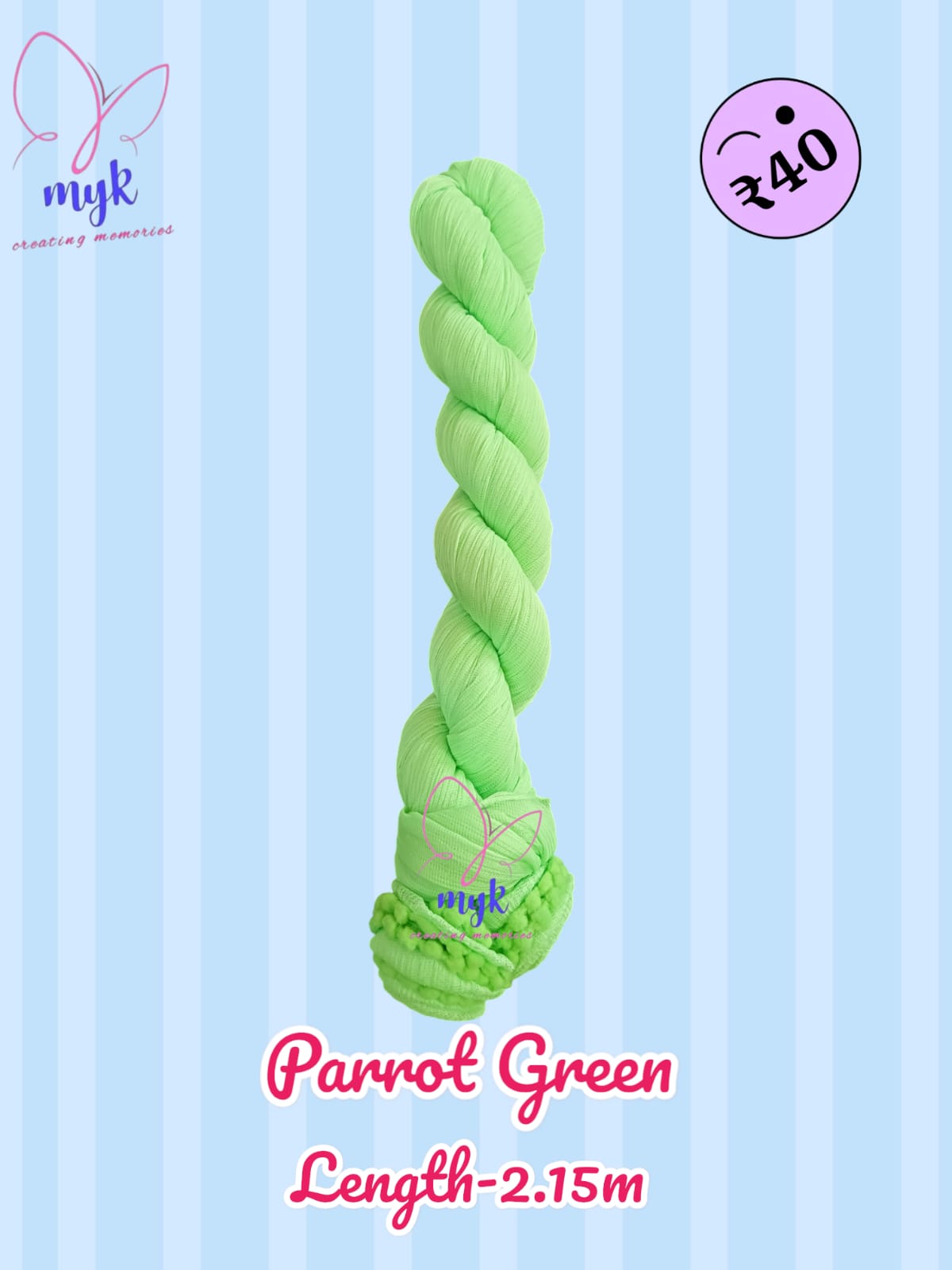 Daily Wear Net Chiffon Dupatta-Parrot Green