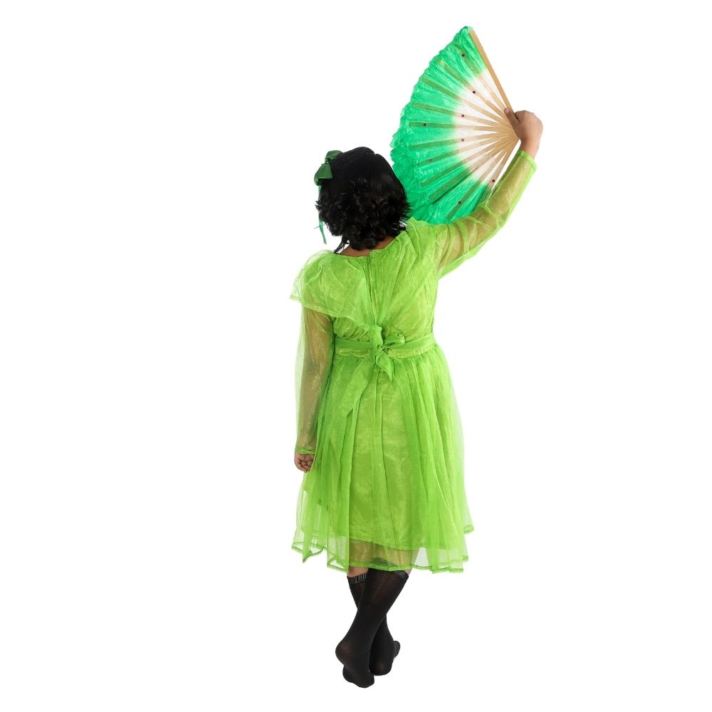 Western Dance Fancy Dress Costume with Chinese Fan
