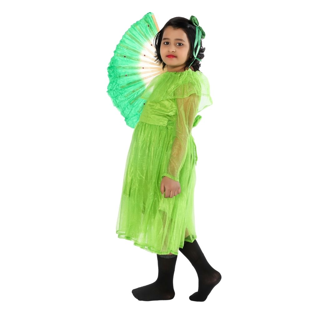 Western Dance Fancy Dress Costume with Chinese Fan