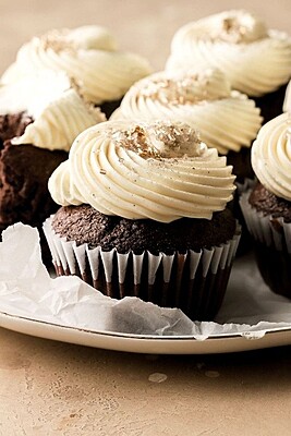Chocolate cupcake with butter cream frosting