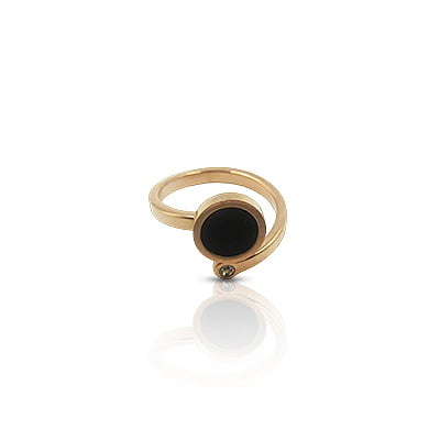Circle studded anti-tarnish finger ring Circle studded anti-tarnish finger ring