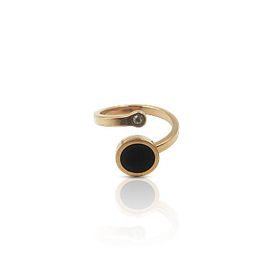 Circle studded anti-tarnish finger ring Circle studded anti-tarnish finger ring