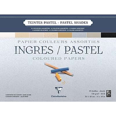 CLAIREFONTAINE INGRES PASTEL PAPER, 130GSM, 25 SHEETS CLAIREFONTAINE INGRES PASTEL PAPER, 130GSM, 25 SHEETS