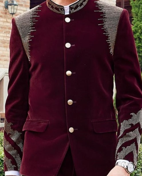 Classy Burgundy Velvet Jodhpuri Classy Burgundy Velvet Jodhpuri