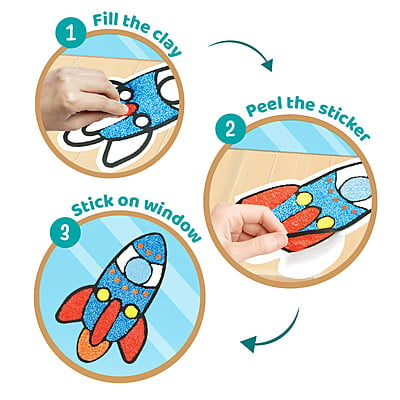 Clay Stickers - Rocket Clay Stickers - Rocket
