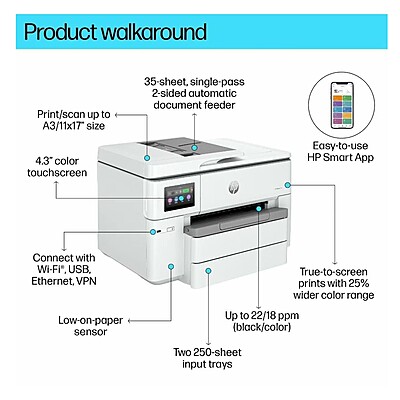 HP OJ PRO 9730 WF MFP Printer HP OJ PRO 9730 WF MFP Printer