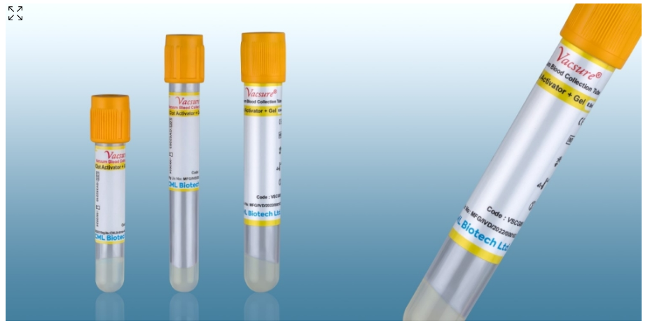 Vacsure Vacuum Blood Collection Tubes - Clot Activator + Gel Vacsure Vacuum Blood Collection Tubes - Clot Activator + Gel