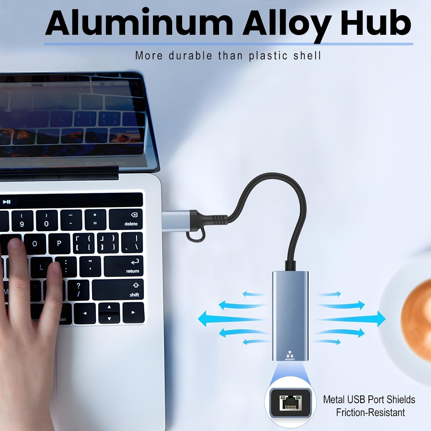 Ethernet Adapter USB 3.0 + Type-C to RJ45 I 100/1000 MBPS Network LAN Speed I for Laptop, Desktop, Gaming Console,Chromebook and MacBook I Fully Metal Body Ethernet Adapter USB 3.0 + Type-C to RJ45 I 100/1000 MBPS Network LAN Speed I for Laptop, Desktop, Gaming Console,Chromebook and MacBook I Fully Metal Body
