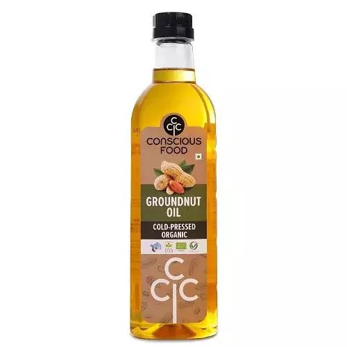 Conscious Food Organic Groundnut Oil in PET bottle | Cold Pressed Conscious Food Organic Groundnut Oil in PET bottle | Cold Pressed