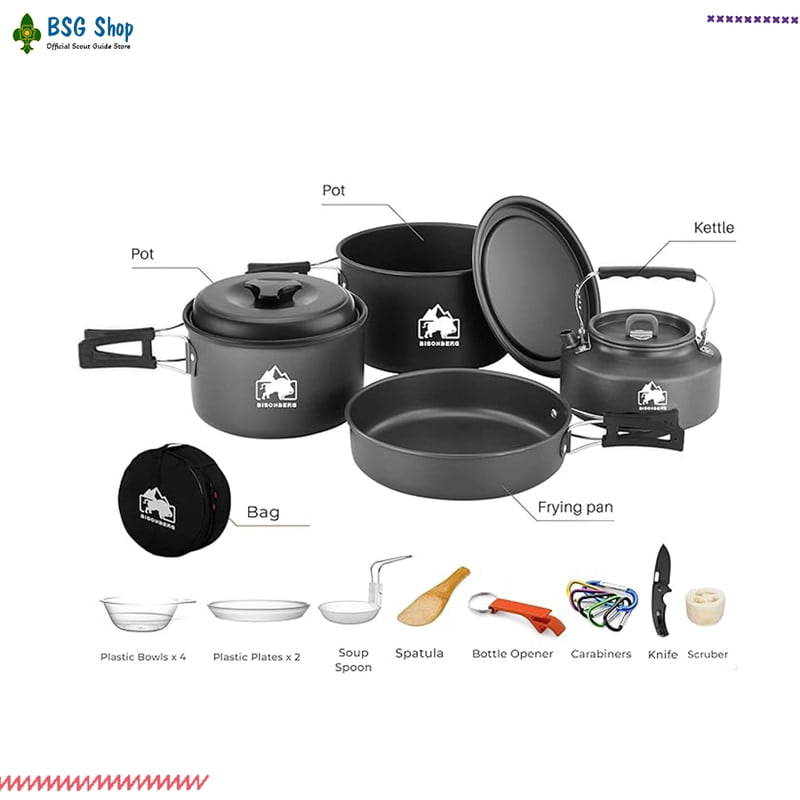 12 Pcs Camping Cookware Set