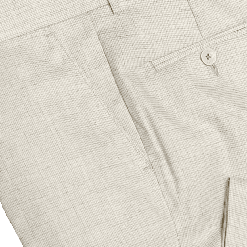 CREAM SELF DESIGN PANT