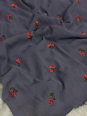 Crinkle Cotton With Flowers