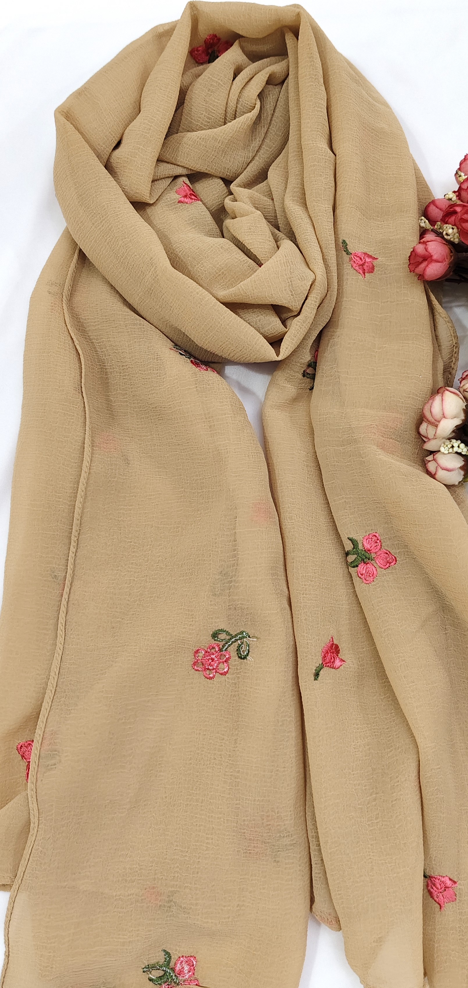 Crinkle Cotton With Flowers