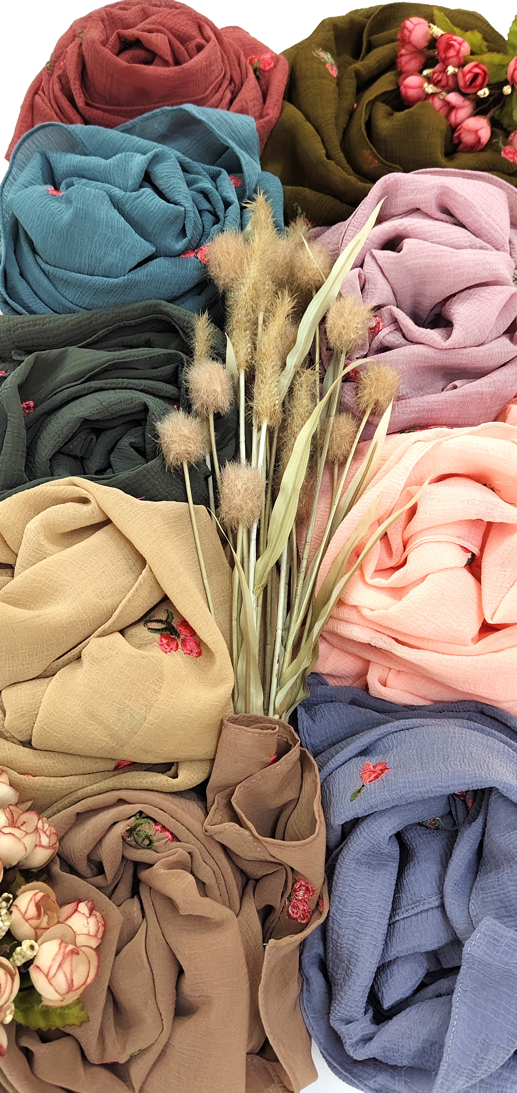 Crinkle Cotton With Flowers