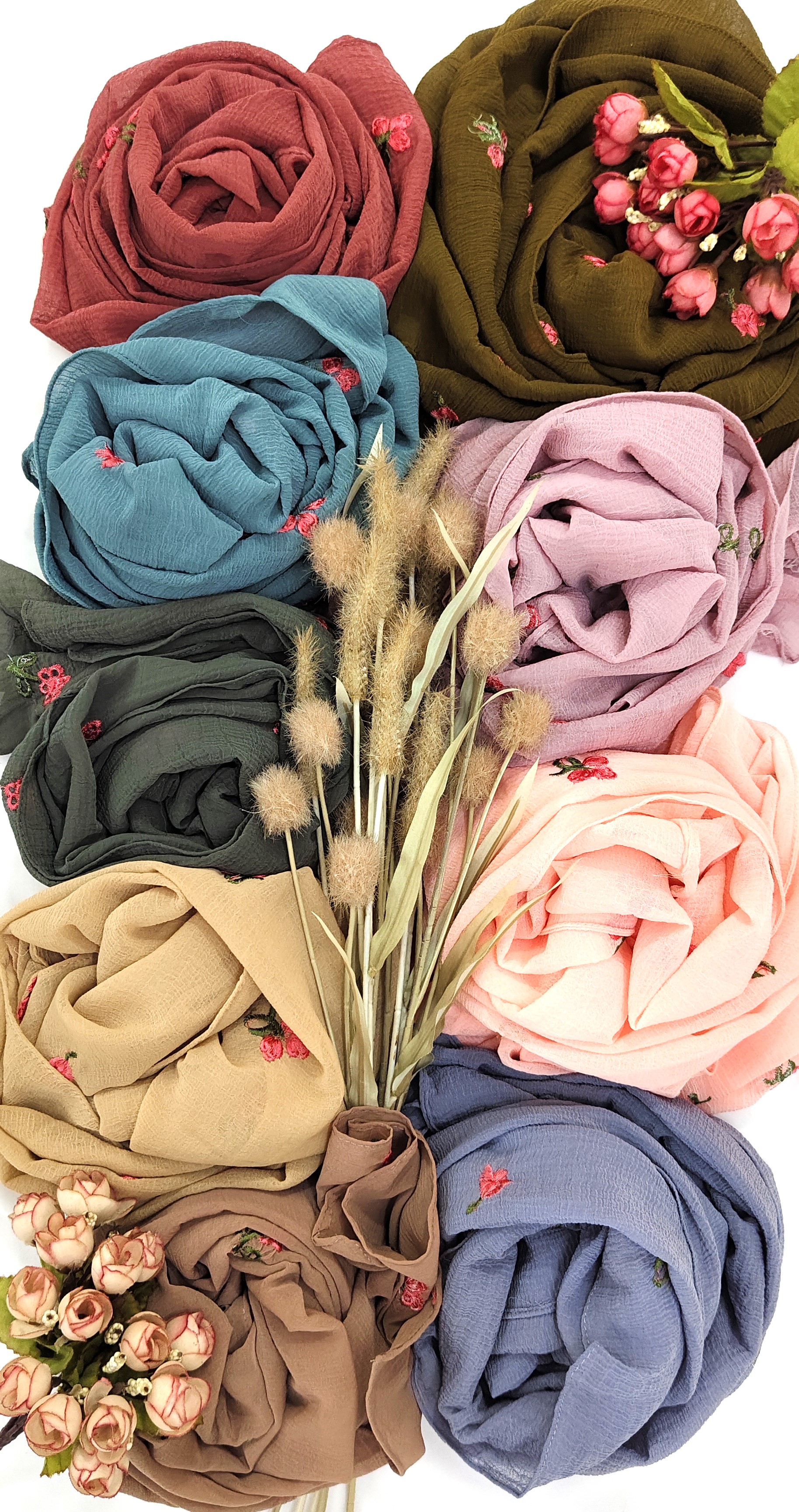 Crinkle Cotton With Flowers