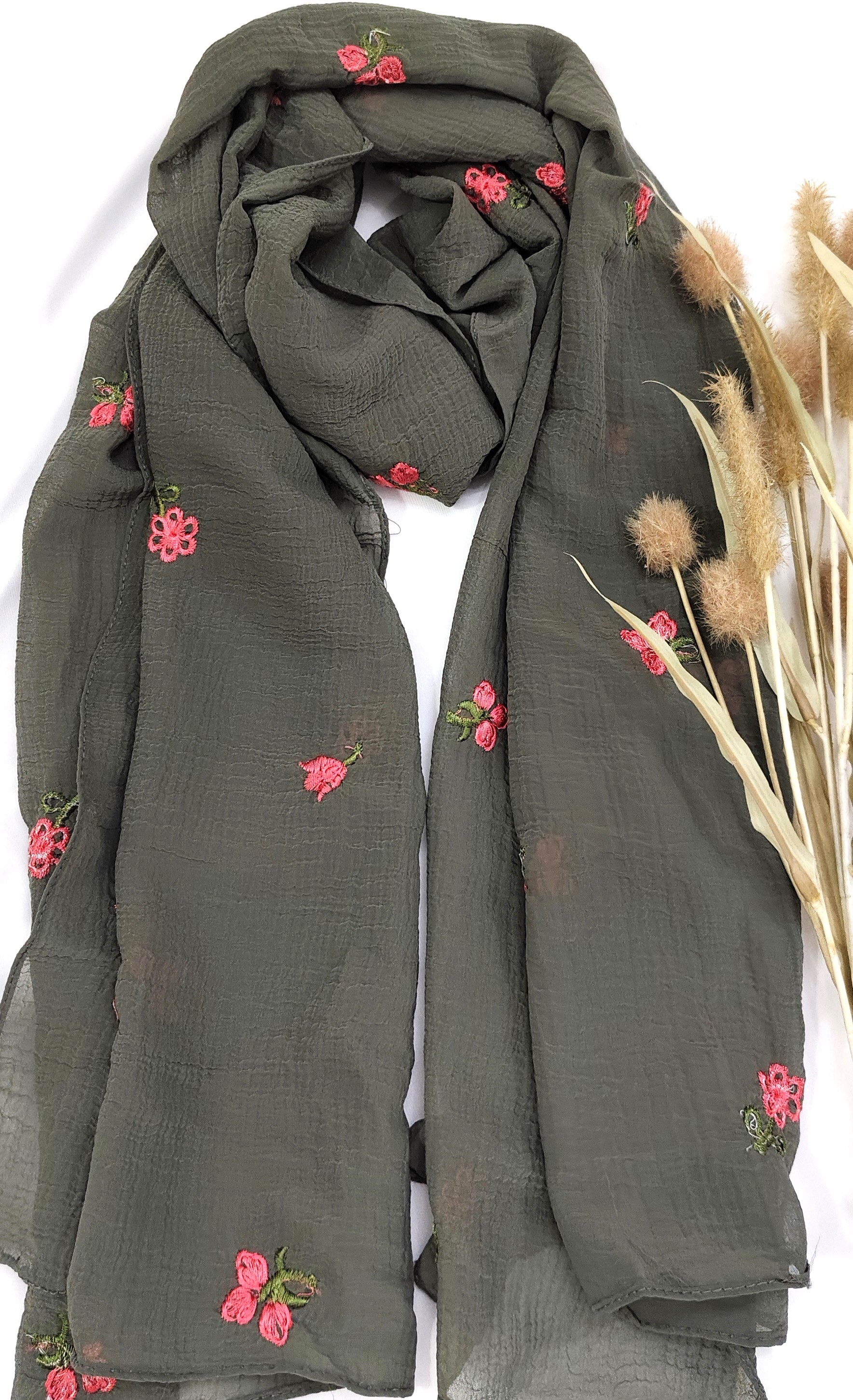 Crinkle Cotton With Flowers
