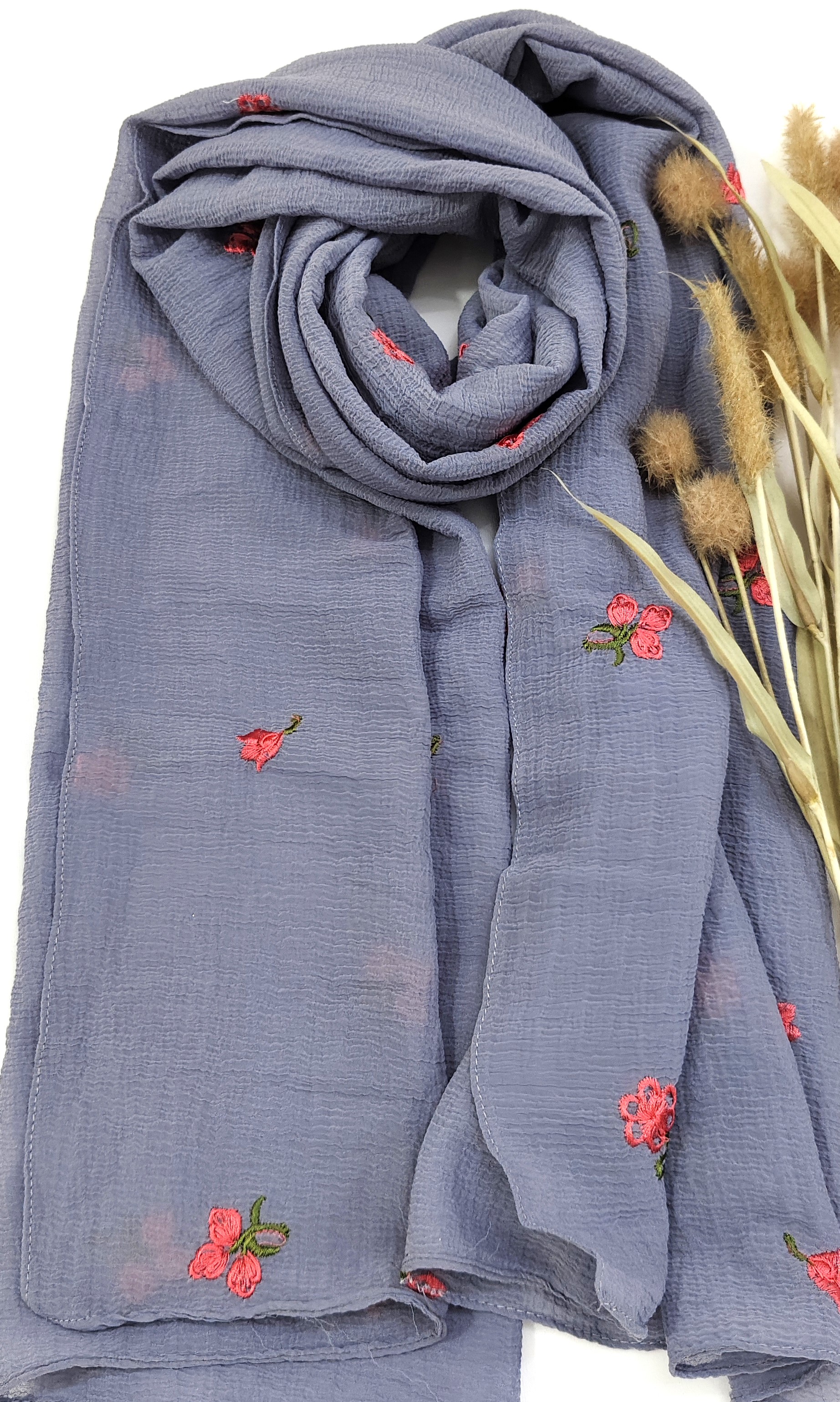 Crinkle Cotton With Flowers