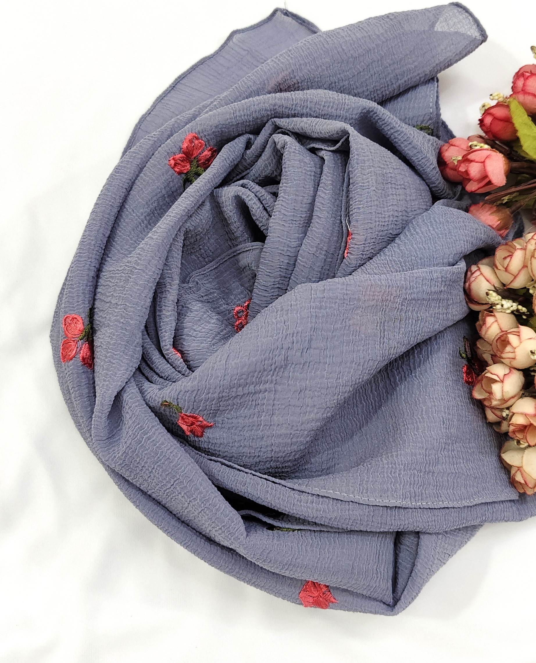 Crinkle Cotton With Flowers