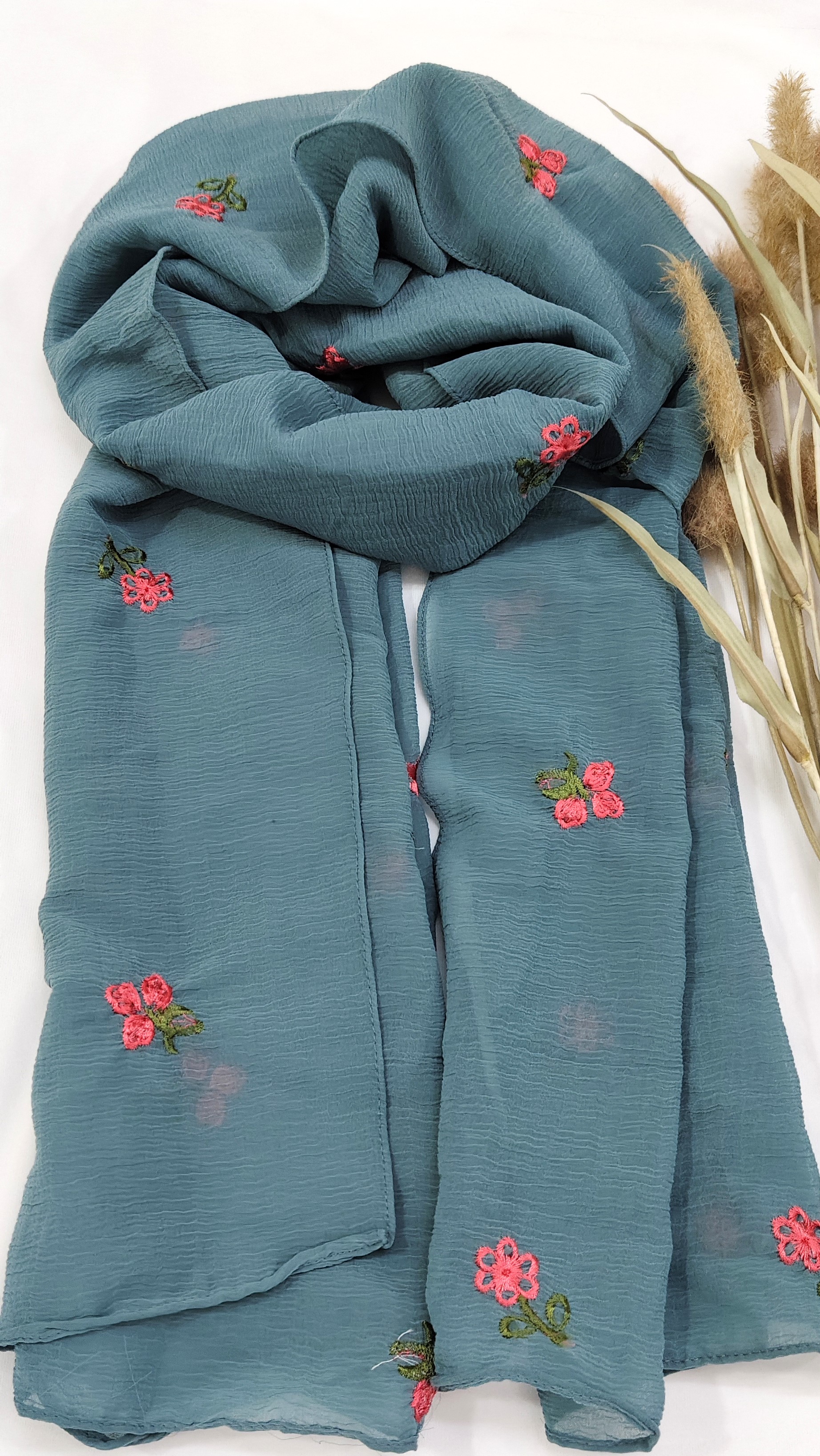 Crinkle Cotton With Flowers