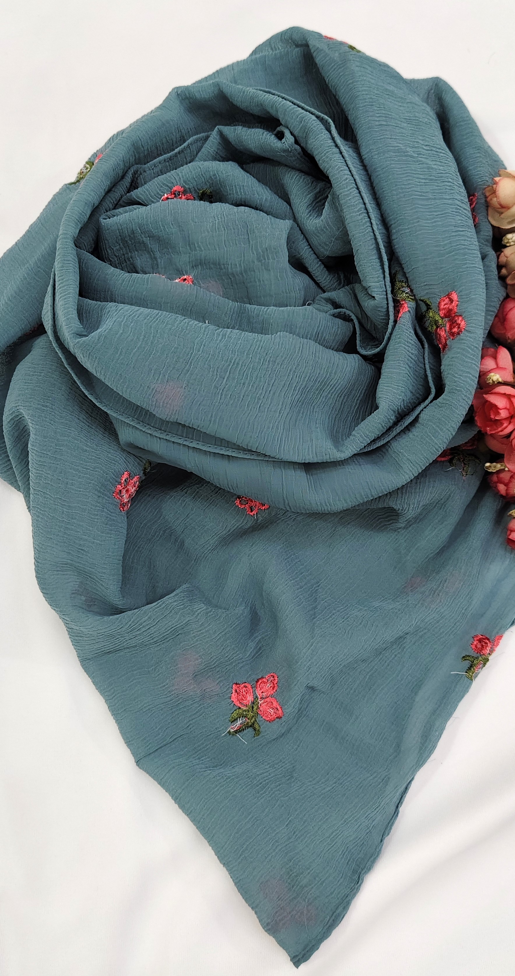 Crinkle Cotton With Flowers