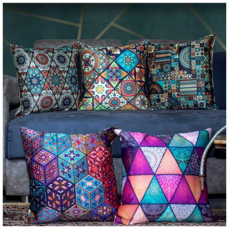 Abstract Digital Printed Cushion Cover Set of 5-1