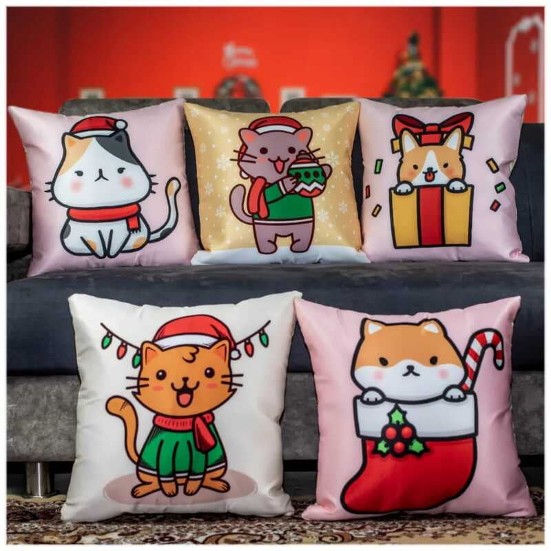 Figures Digital Printed Cushion Cover Set of 5-1