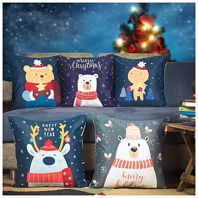 Figures Digital Printed Cushion Cover Set of 5-23