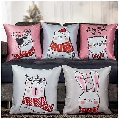 Figures Digital Printed Cushion Cover Set of 5-3