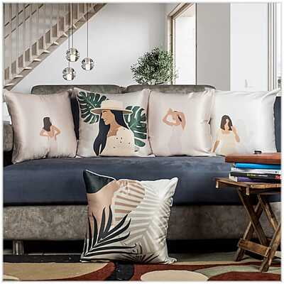 Figures Digital Printed Cushion Cover Set of 5-4