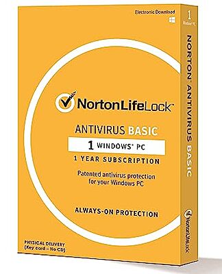 Norton Antivirus Basic – 1 Device – 12 months – (Activation Key Card)