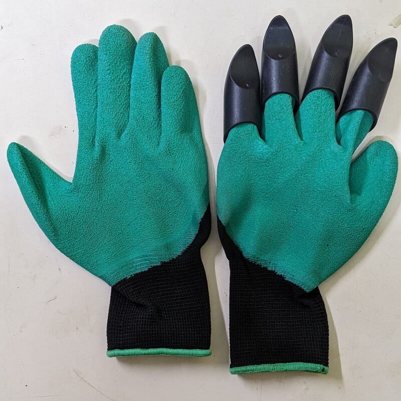 Gardening Gloves with Right Hand Fingertips Claws for Pruning, Digging & Planting, One Pair, Multicolour Gardening Gloves with Right Hand Fingertips Claws for Pruning, Digging & Planting, One Pair, Multicolour