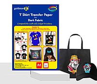Tshirt Transfer Inkjet Photo Paper Dark Fabrics A4 x 10 Sheets (Make Custom T-Shirts at Home! As Simple as 1-2-3) (Dark) 2 PACKETS OF 5 SHEETS Tshirt Transfer Inkjet Photo Paper Dark Fabrics A4 x 10 Sheets (Make Custom T-Shirts at Home! As Simple as 1-2-3) (Dark) 2 PACKETS OF 5 SHEETS