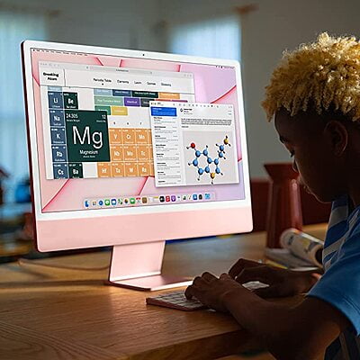 iMac with 4.5K R24-inch/60.96 cm, Apple M1 chip with 8‑core CPU and 8‑core GPU, 8GB RAM, 256GB Silver
