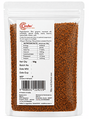 CINDER DRY PRAWN COCONUT CHUTNEY 50G CINDER DRY PRAWN COCONUT CHUTNEY 50G