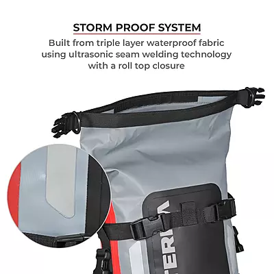 Viaterra Drybag 8L - 100% Waterproof Motorcycle Tailbag/Rear Rack Bag (Universal with Versatile Mounting)