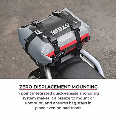 Viaterra Drybag 8L - 100% Waterproof Motorcycle Tailbag/Rear Rack Bag (Universal with Versatile Mounting)