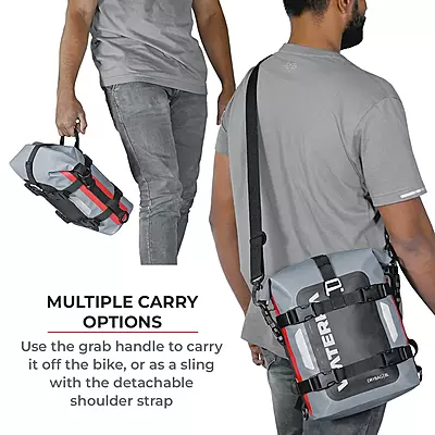 Viaterra Drybag 8L - 100% Waterproof Motorcycle Tailbag/Rear Rack Bag (Universal with Versatile Mounting)