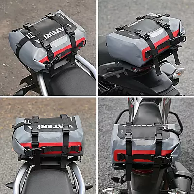 Viaterra Drybag 8L - 100% Waterproof Motorcycle Tailbag/Rear Rack Bag (Universal with Versatile Mounting)