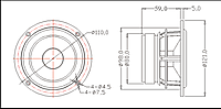 DS-40A0804 Mid Wof ofer 4" 4Ohms 60 Watts aluminium cone(2 Pcs) LIMITED EDITION