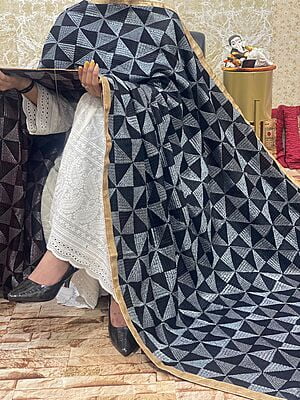 Chinon Single Tone Shaded Jaal Phulkari Dupatta-4 Chinon Single Tone Shaded Jaal Phulkari Dupatta-4