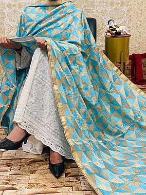 Chinon Single Tone Shaded Jaal Phulkari Dupatta-5 Chinon Single Tone Shaded Jaal Phulkari Dupatta-5