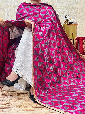 Chinon Single Tone Shaded Jaal Phulkari Dupatta-7 Chinon Single Tone Shaded Jaal Phulkari Dupatta-7
