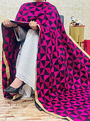 Chinon Single Tone Shaded Jaal Phulkari Dupatta-8 Chinon Single Tone Shaded Jaal Phulkari Dupatta-8