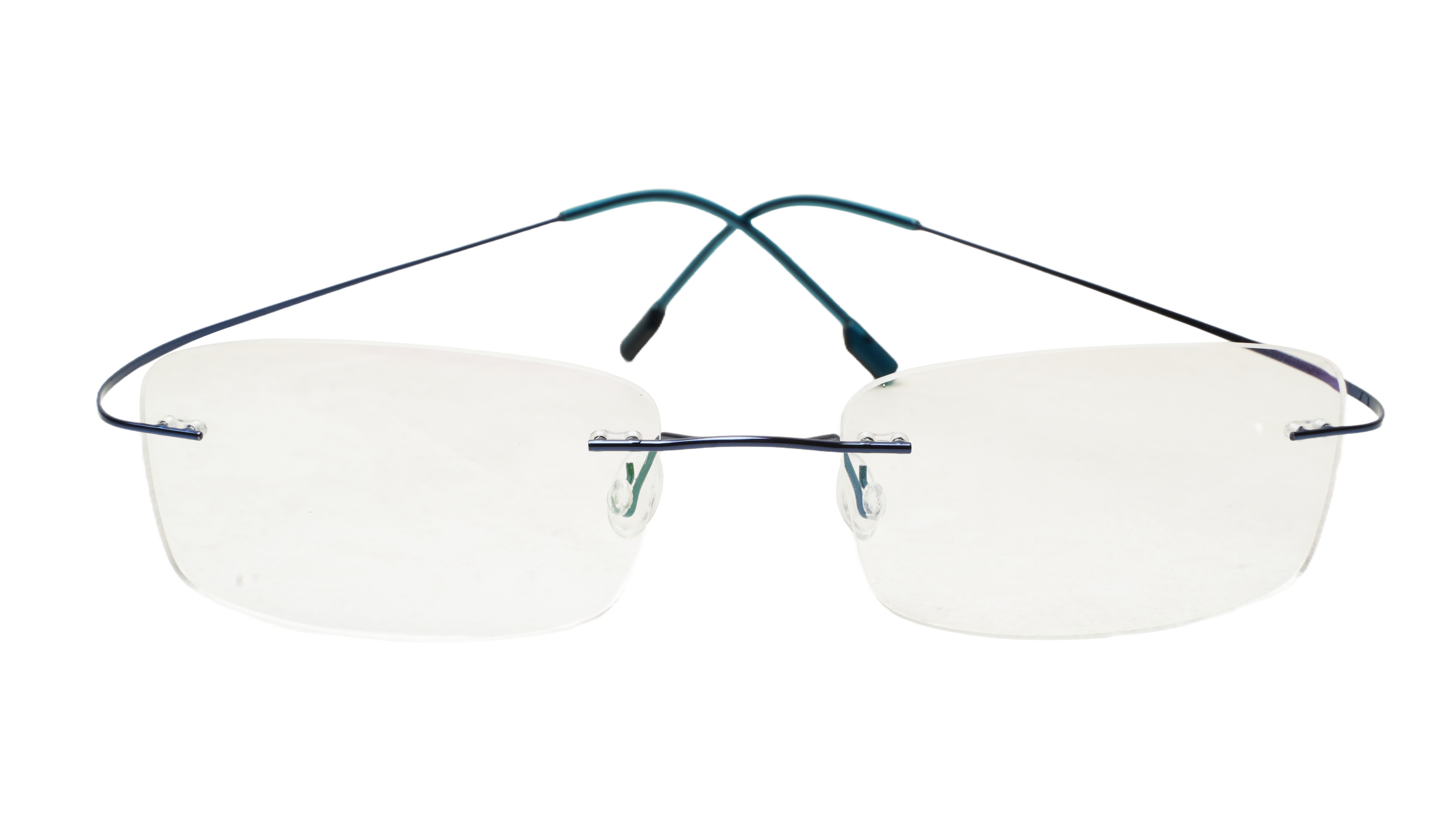 Soigné Unisex Rectangular Rimless Flexible Spectacle Frame-Blue-Medium